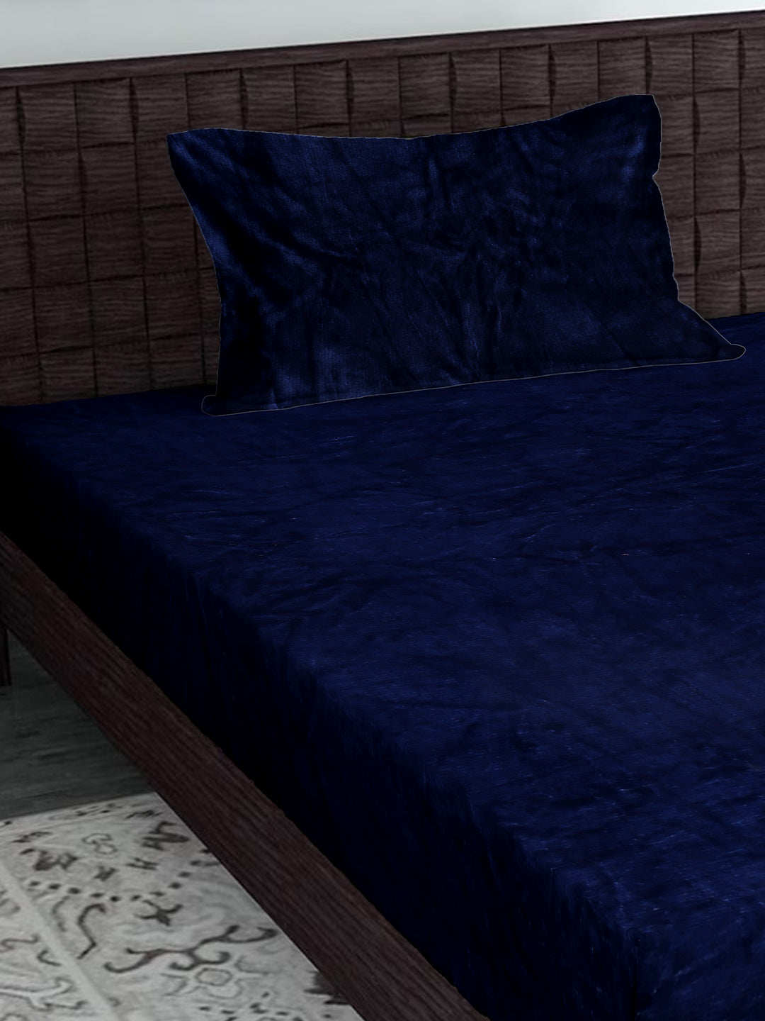 Blue Luxury Ultra Soft Warm Flannel 300 TC Bed Sheet
