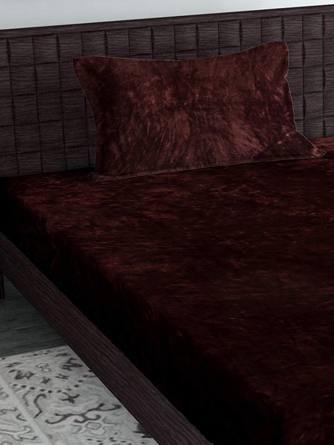 Brown Luxury Ultra Soft Warm Flannel 300 TC Bed Sheet
