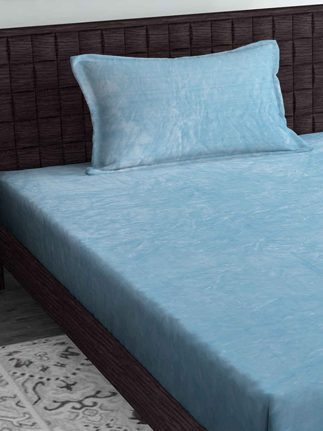 Aqua Blue Luxury Ultra Soft Warm Flannel 300 TC Bed Sheet
