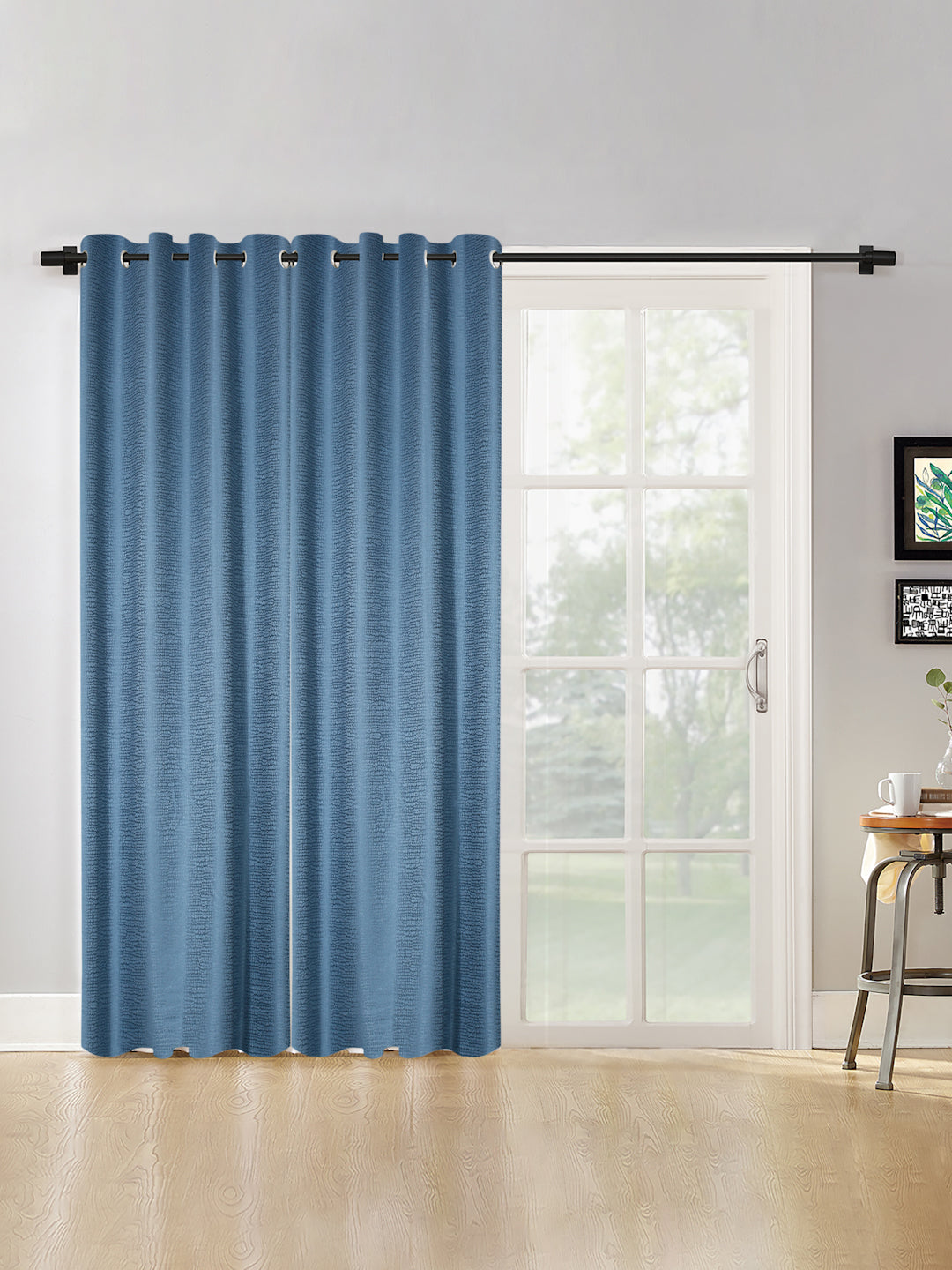SELF TEXTURED BLACKOUT DOOR CURTAIN PACK OF 2 BY HOSTA HOMES image 0