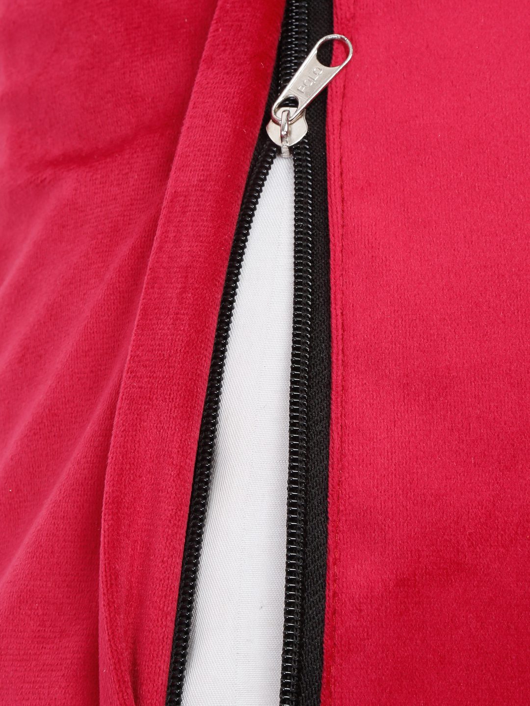16X16 Soft Velvet, Foil Printed Maroon, Zipper image 4