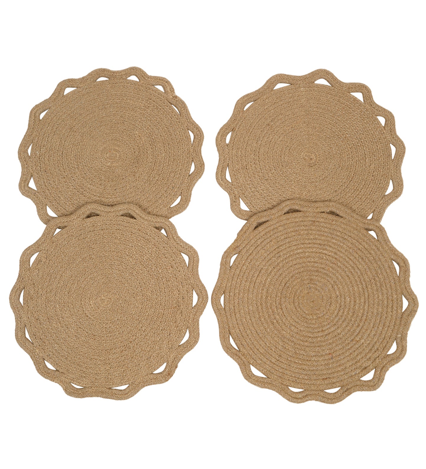 Natural Jute Hand Weaved Reversible Table Place Mat - Pack of 4 image