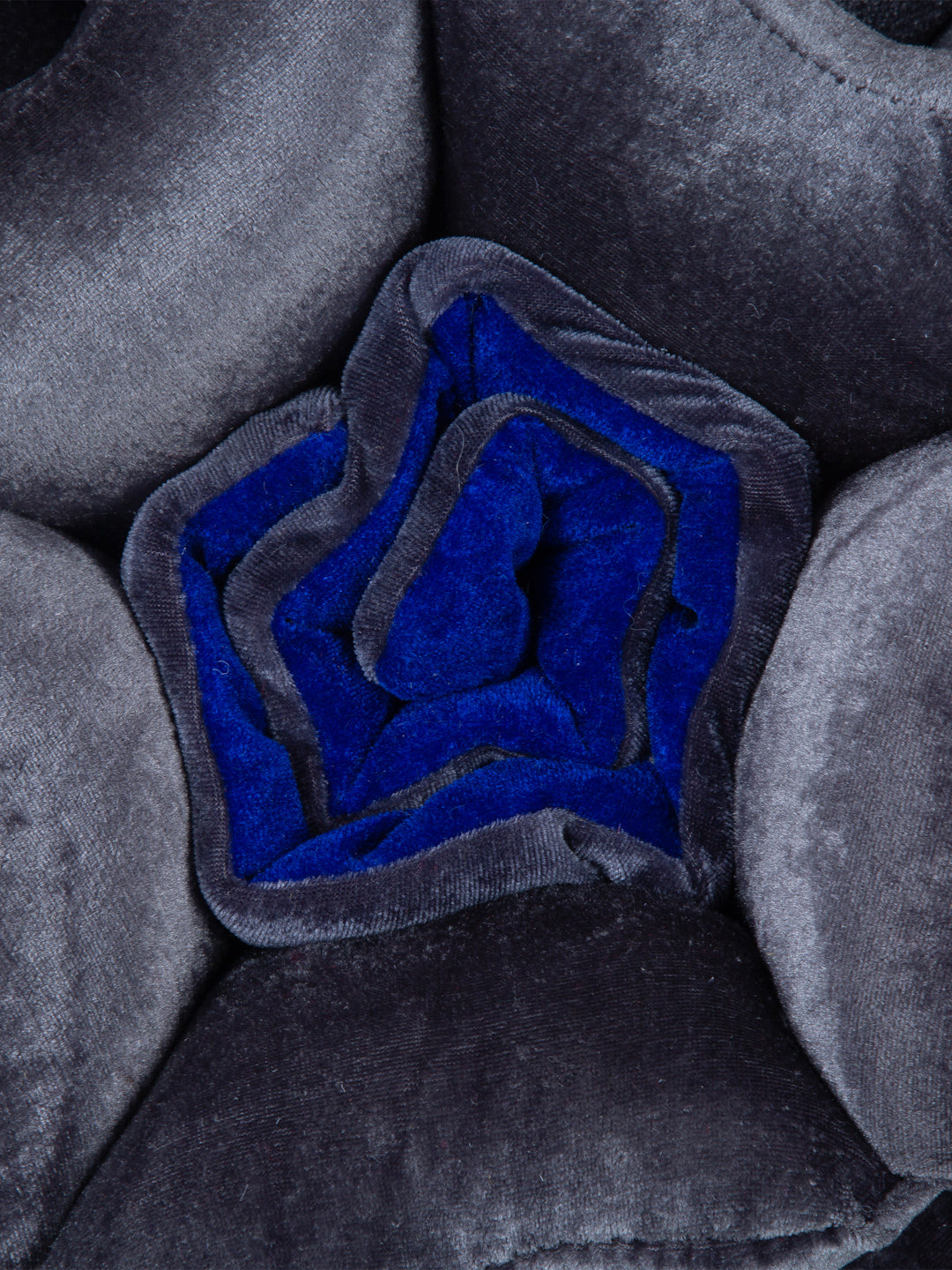 HOSTA HOMES Set Of 2 Grey  Blue Flower Shaped Cushions image 2