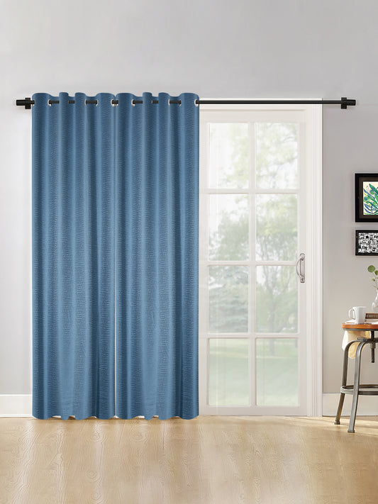 SELF TEXTURED BLACKOUT DOOR CURTAIN PACK OF 2 BY HOSTA HOMES image 0