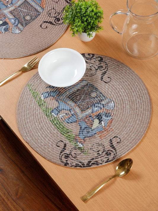 Brown & Blue Printed Pure Cotton Table Placemats image 0