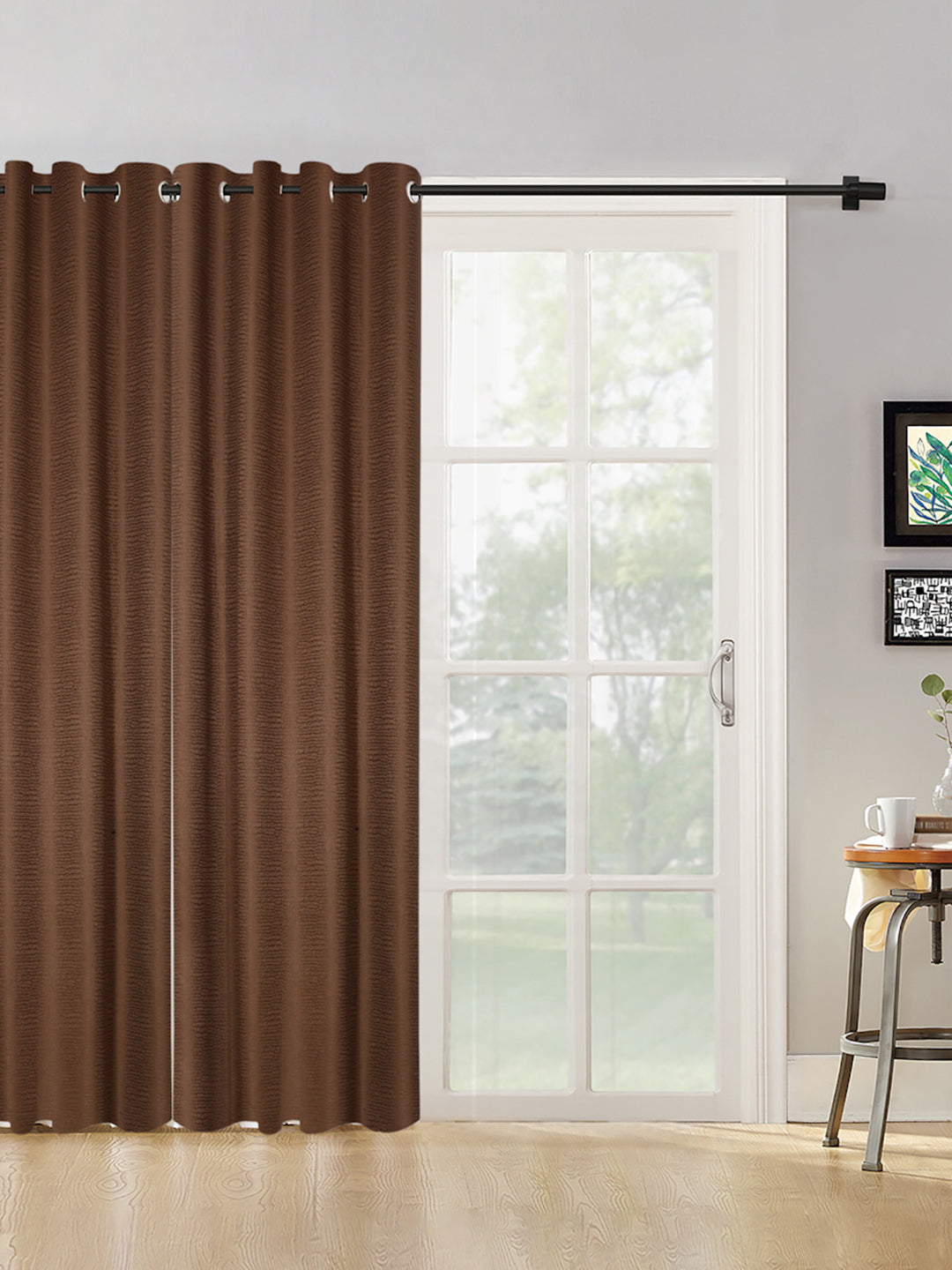 SELF TEXTURED BLACKOUT DOOR CURTAIN PACK OF 1 BY HOSTA HOMES image 0