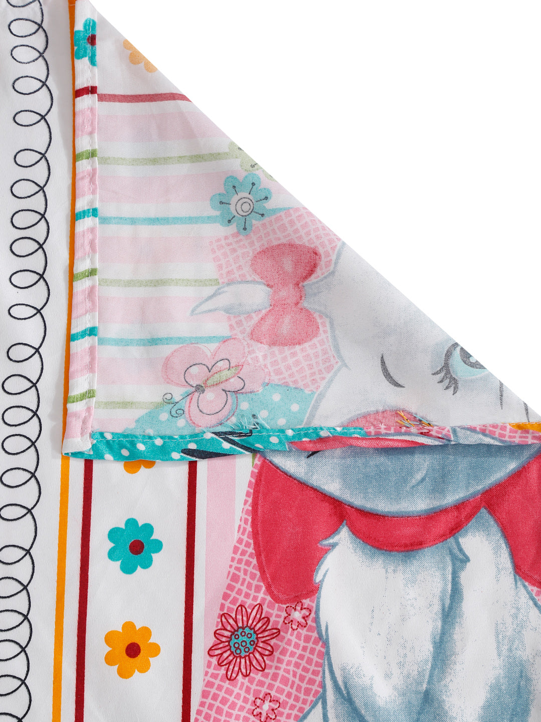 Hosta Homes Kitty Printed Multicolored Kids Bedsheet With Pillow Cover image 5