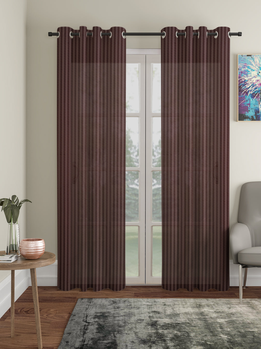 Geometric Design Door Curtain Pack of 2 image 0