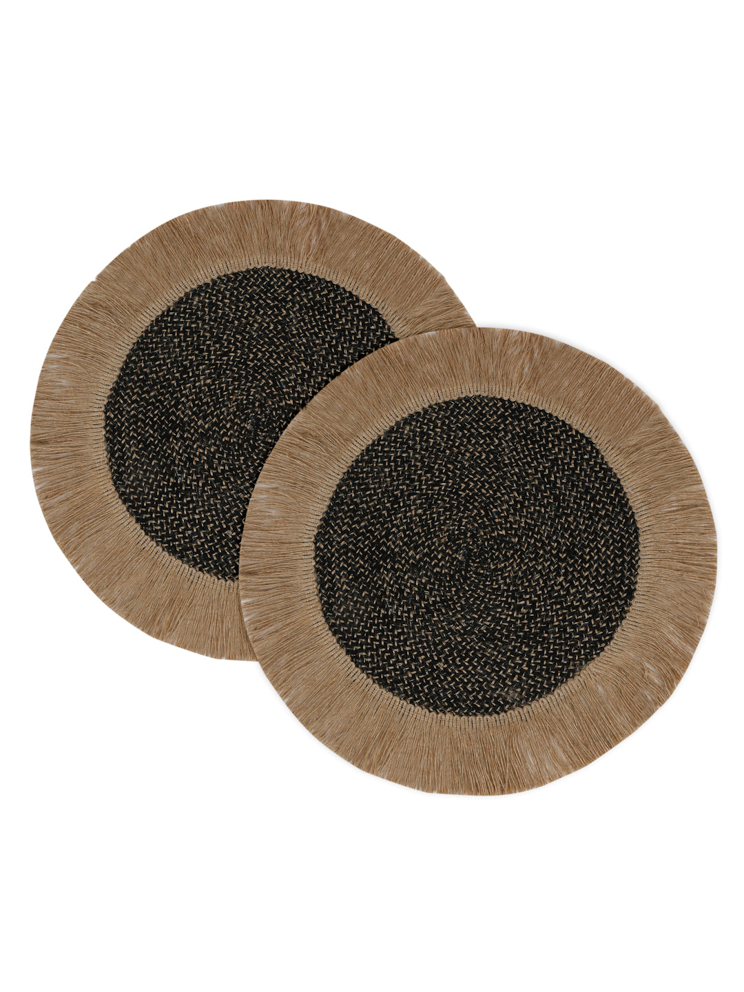 Jute Cotton Frilly Reversible Table Mat - Pack of 2 image