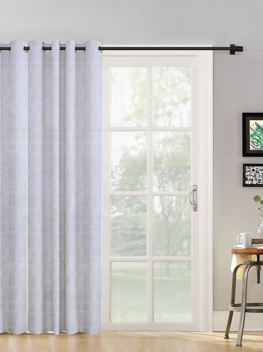 Checkered Floral Design XL Door Curtain Pack of 1 image 0