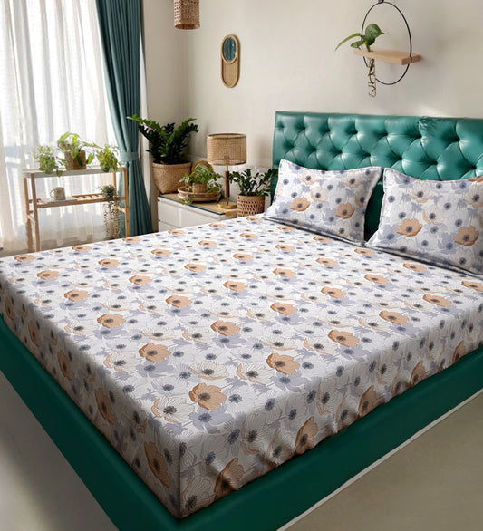 280 TC Mixed Cotton Bedsheet with 2 Pillow Covers image 0