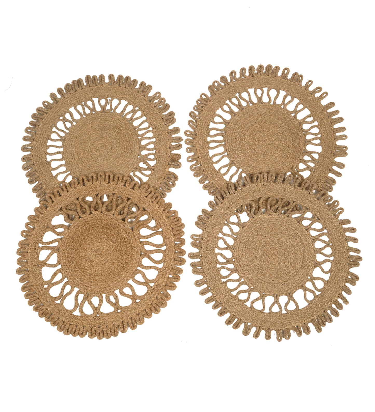Natural Jute Hand Weaved Reversible Table Place Mat - Pack of 4 image