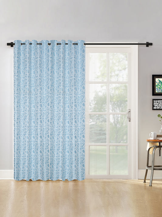 Self-Textured Geometric Pattern Polyester Curtains - Window & Door Size image 0