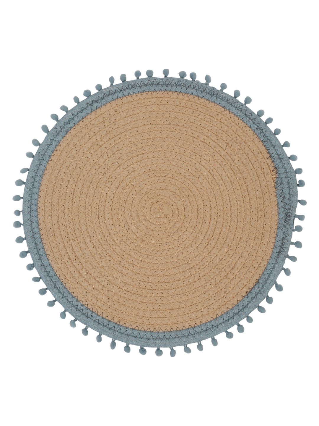 Beige & Grey Self Design Pure Cotton Table Placemats image 1