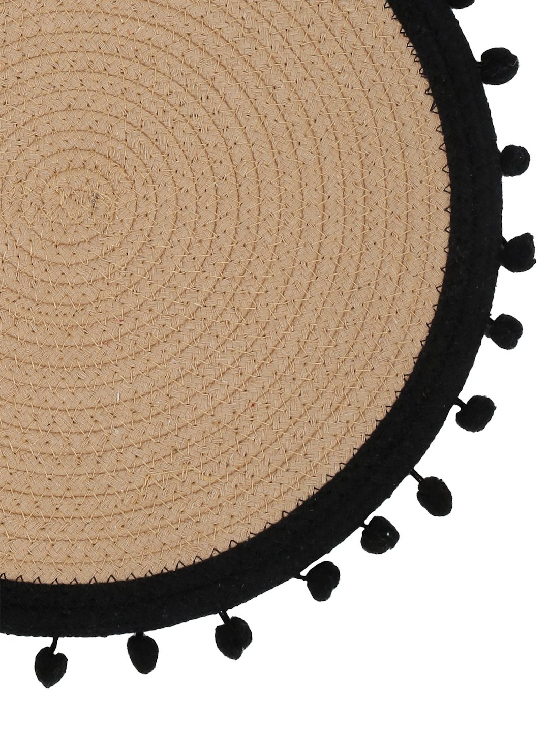 Beige & Black Self Design Pure Cotton Table Placemats image 4