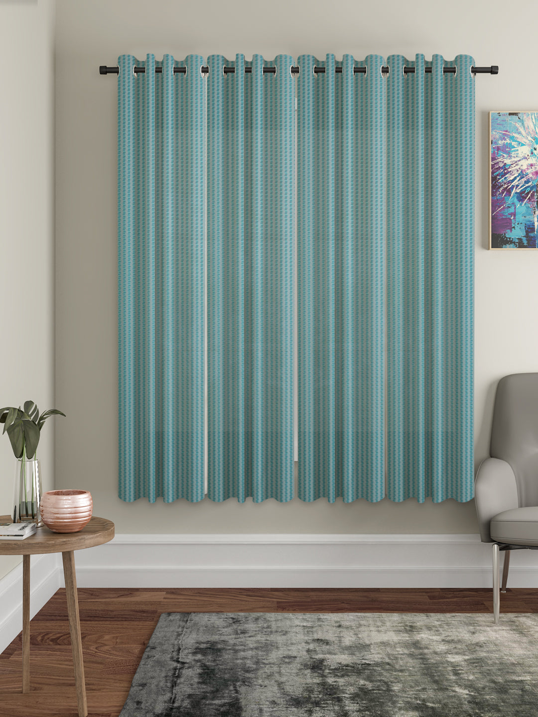 Geometric Design Window Curtain Pack of 4 image 0