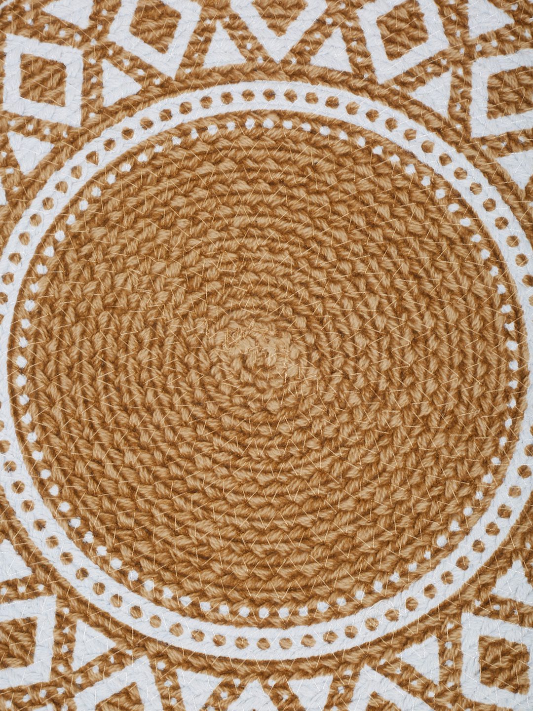 Beige Colored Self Design Jute Table Placemat image 2