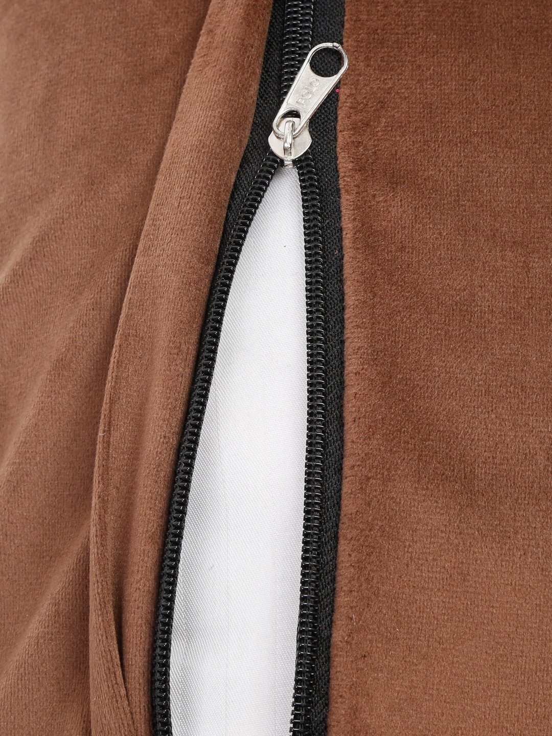 16X16 Soft Velvet , Foil Printed Brown ,Zipper image 4