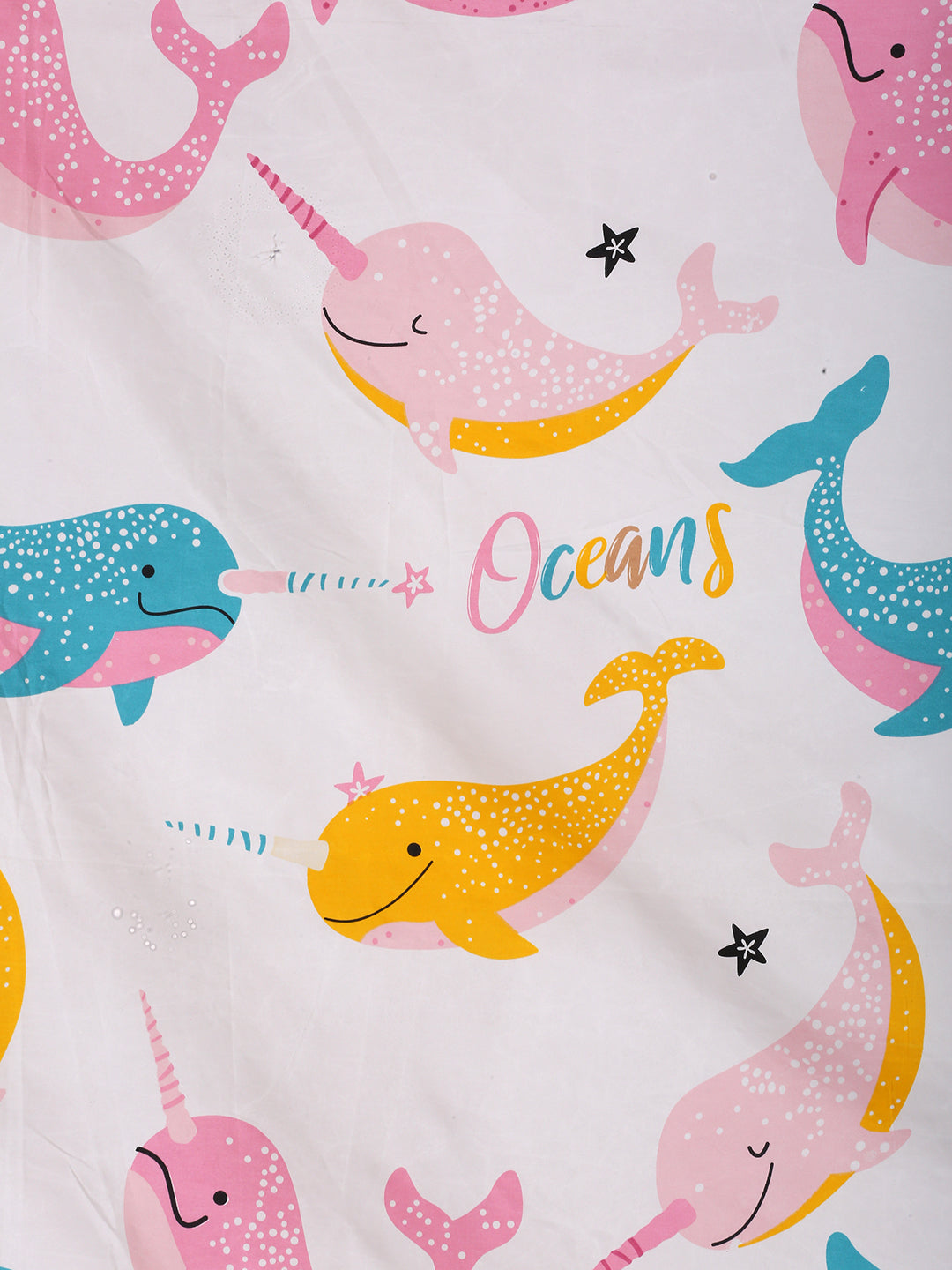Hosta Homes Dolphin Star Multicolored Kids Bed Sheet With Pillow Cover image 2