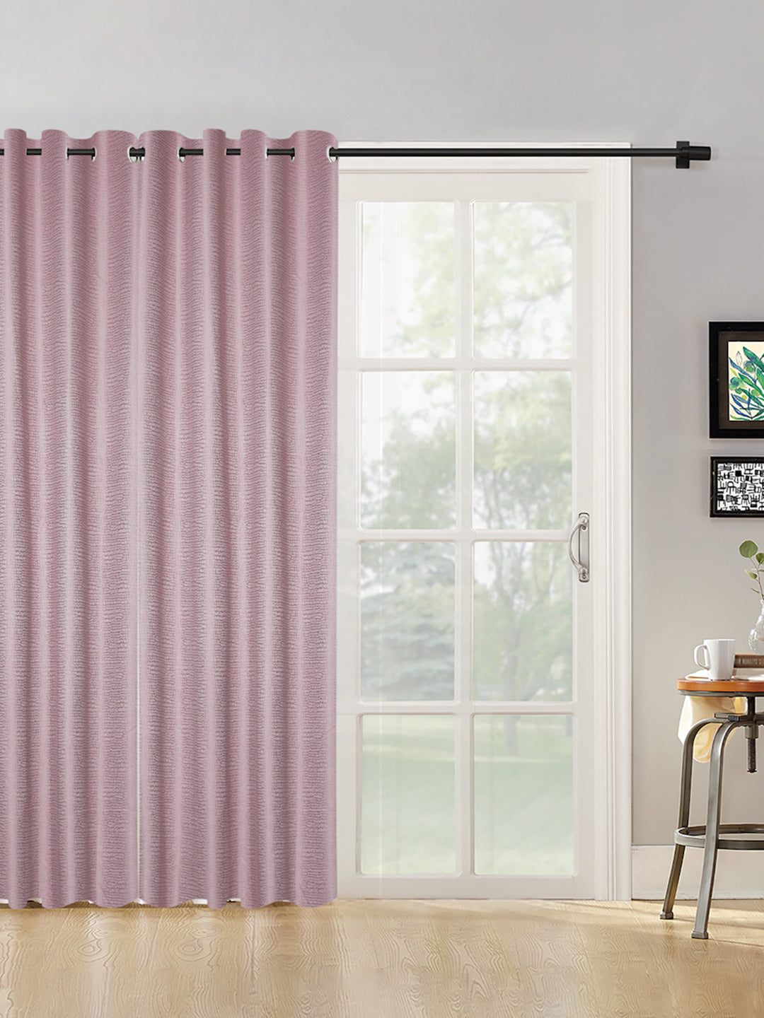 SELF TEXTURED BLACKOUT DOOR CURTAIN PACK OF 1 BY HOSTA HOMES image 0