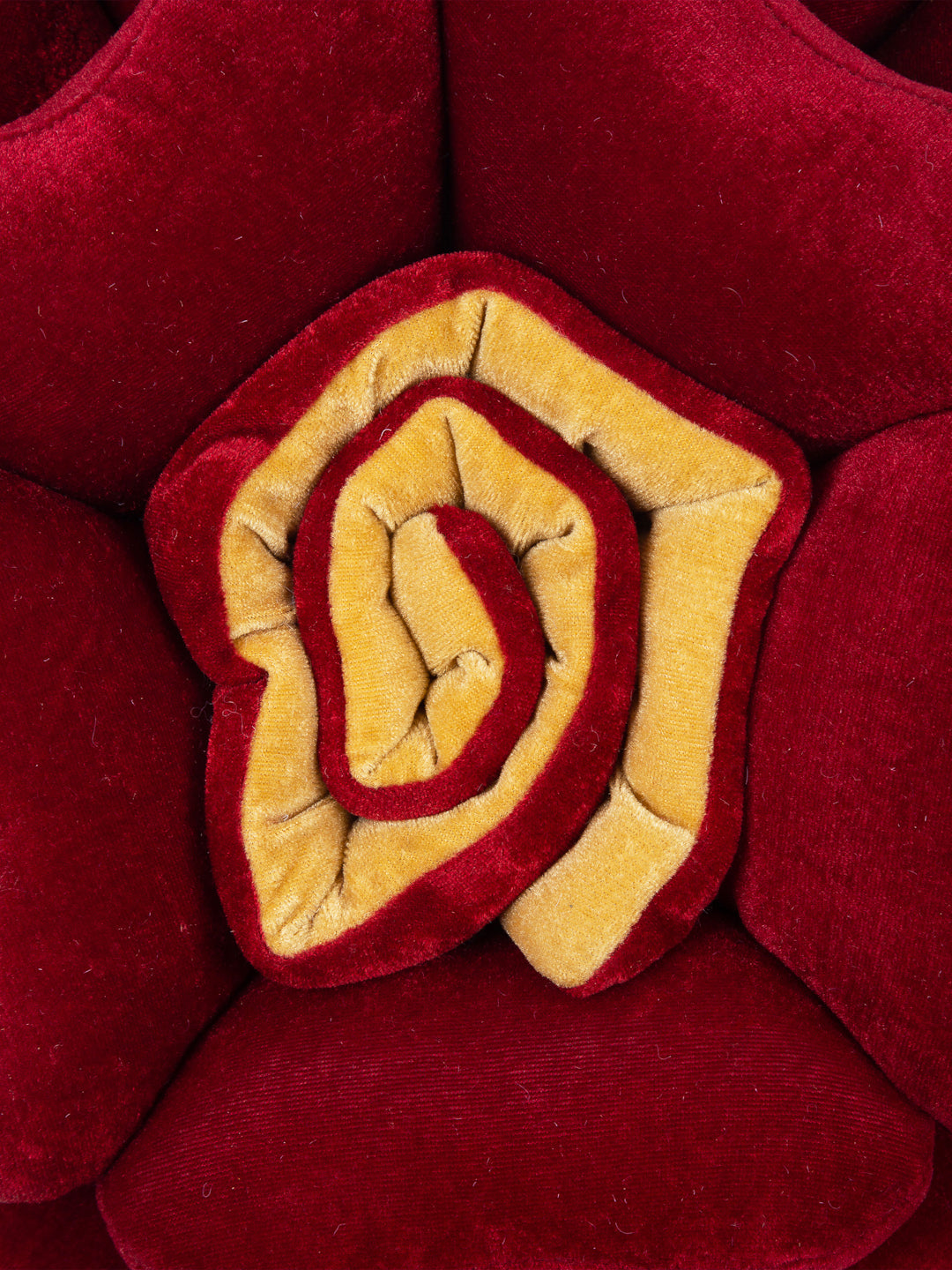 HOSTA HOMES Set Of 2 Maroon  Yellow Flower Shaped Cushions image 2