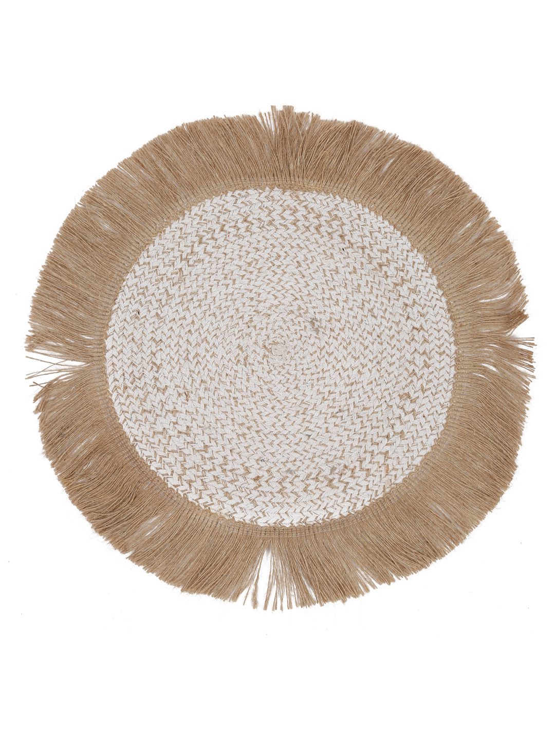 Beige Self Design Jute Reversible Table Placemat image 1