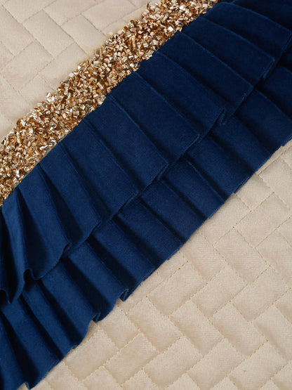 Quilted Velvet Frill Cushion Covers with Zipper image 3