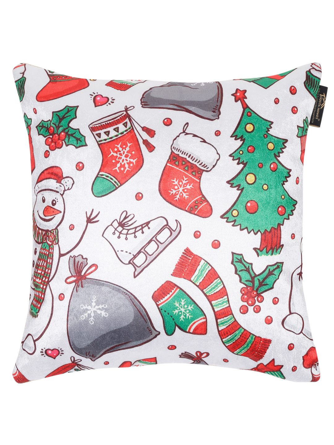 Soft velvet , Abstract Red & White  ,pack of 5 , zipper image 1