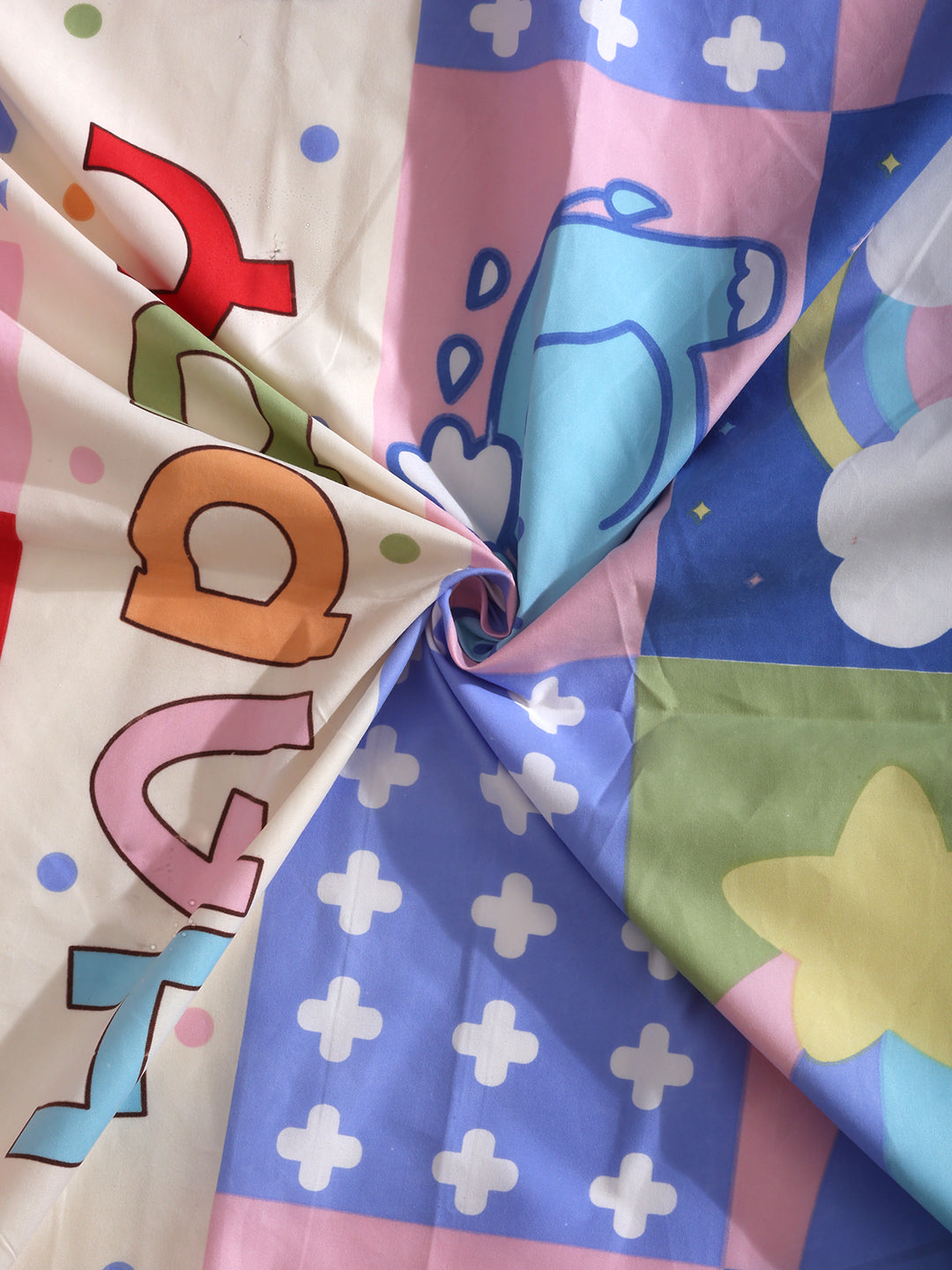 Hosta Homes Happy Morning Multicolored Kids Bed Sheet With Pillow Cover image 3