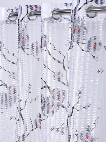 Floral Design Window Curtain Pack of 3 image 1