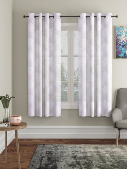Floral Design Window Curtain Pack of 2 image 0
