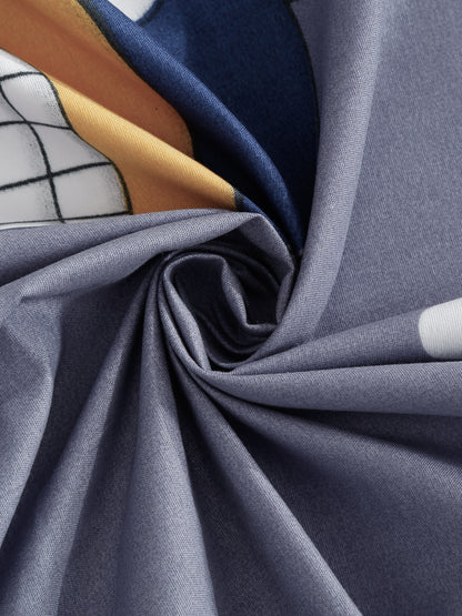 Hosta Homes Cute Mini Fish Printed Multicolored Bed Sheet With Pillow Covers image 4