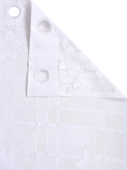 Checkered Floral Design Door Curtain Pack of 2 image 2
