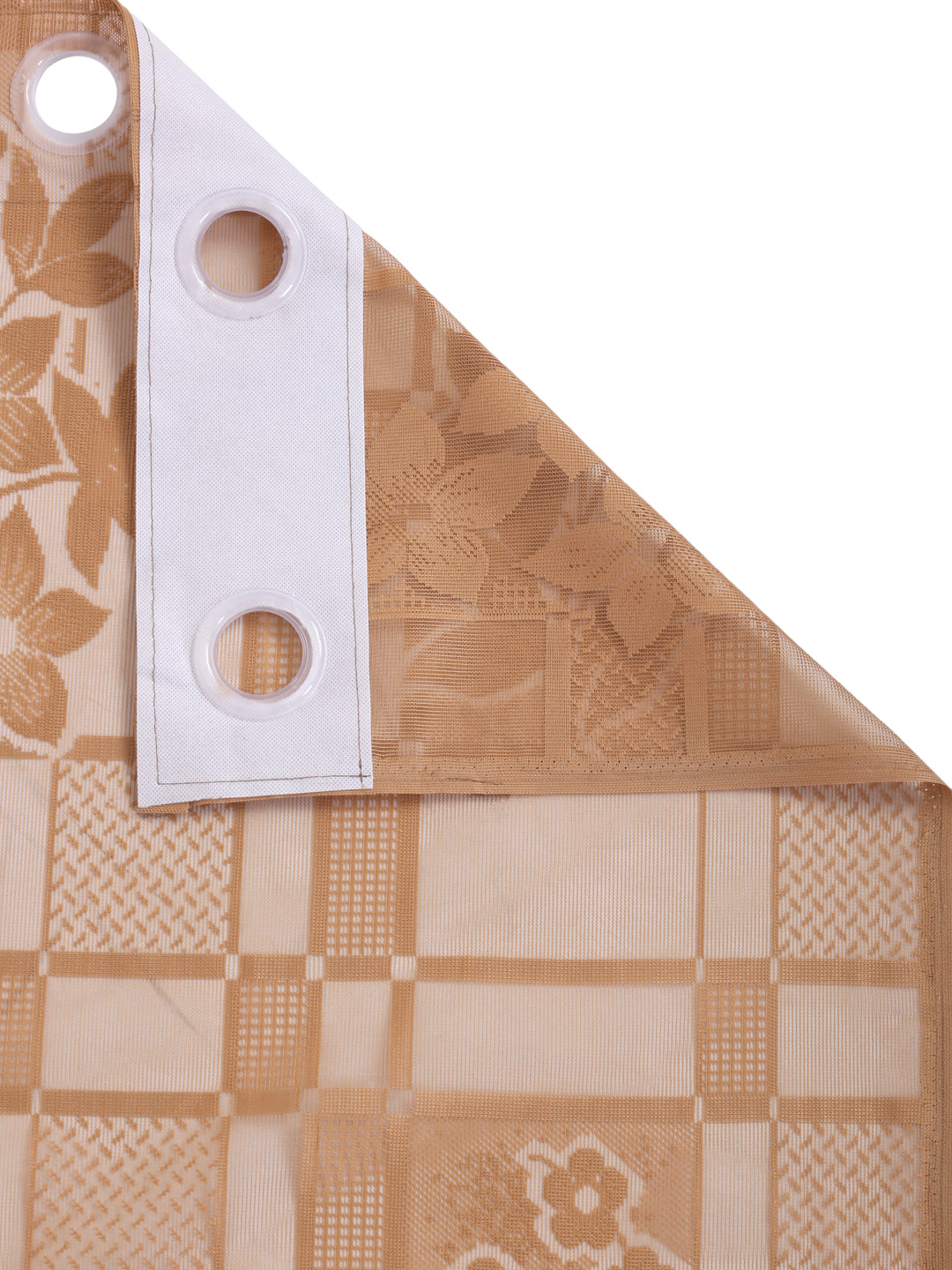 Checkered Floral Design Door Curtain Pack of 2 image 2