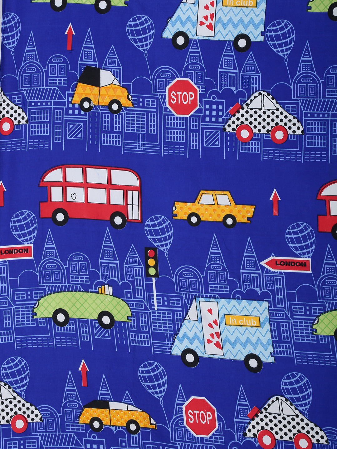 Hosta Homes Cute Cartoon Traffic Light Printed Bed Sheet With Pillow Cover image 2