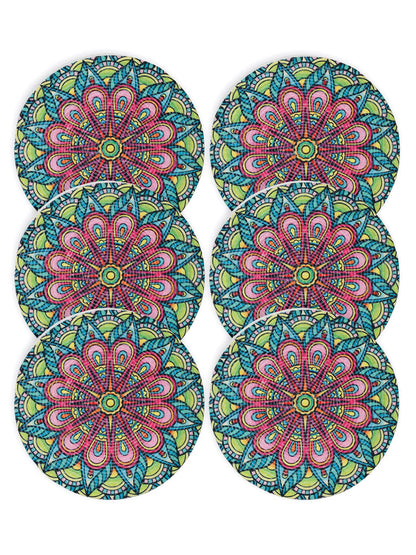 Pink & Green Printed Pure Cotton Table Placemats image 1