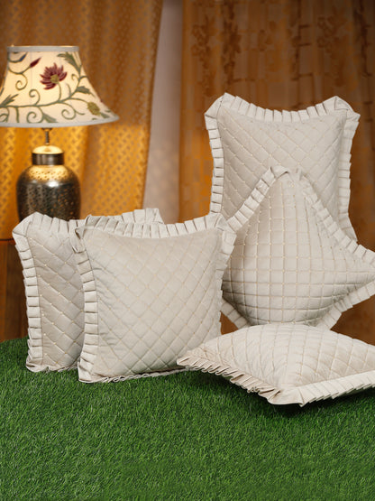 SOFT QUILTED VELVET FRILLED CUSHION COVERS image 0