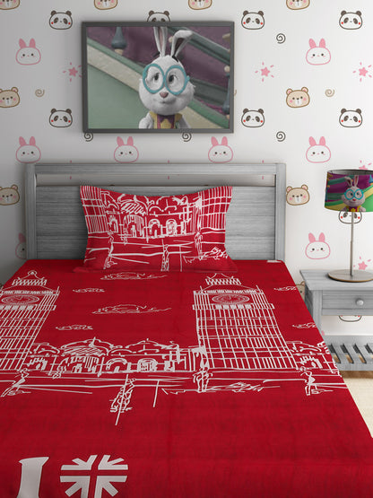 Hosta Homes London Dream Kids Bedsheet With Pillow Cover image 1
