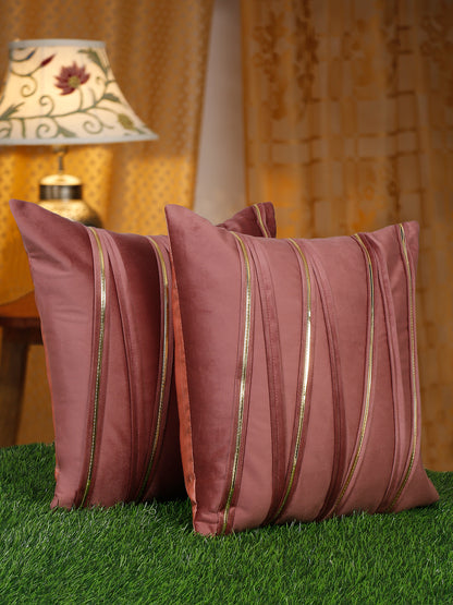 SOFT VELVET LINED PATTERN CUSHION COVERS - Pack of 2 image