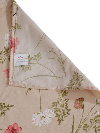 Pink Floral Cotton 210 TC Single Fine Bedsheet with a Pillow Cover-90 x 60 inches