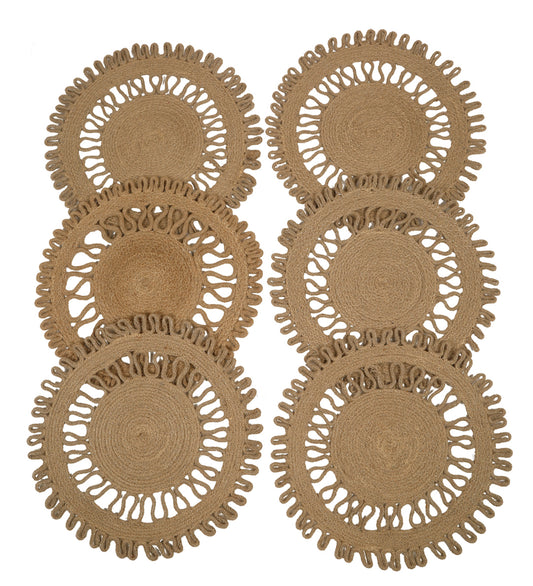 Natural Jute Hand Weaved Reversible Table Place Mat image 1