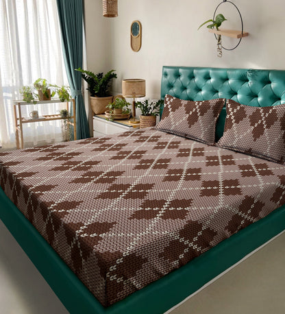 280 TC Mixed Cotton Bedsheet with 2 Pillow Covers image 0
