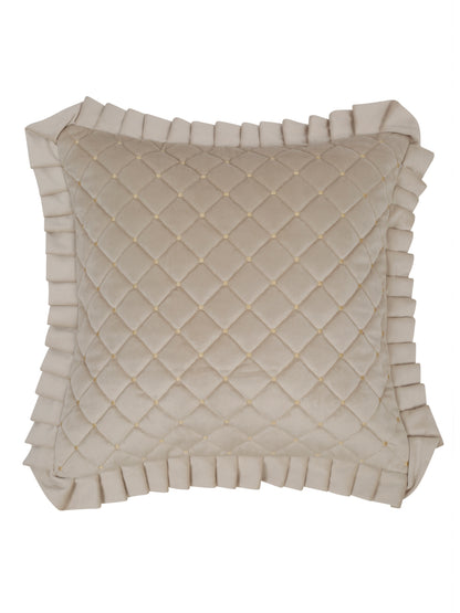 SOFT QUILTED VELVET FRILLED CUSHION COVERS image 1
