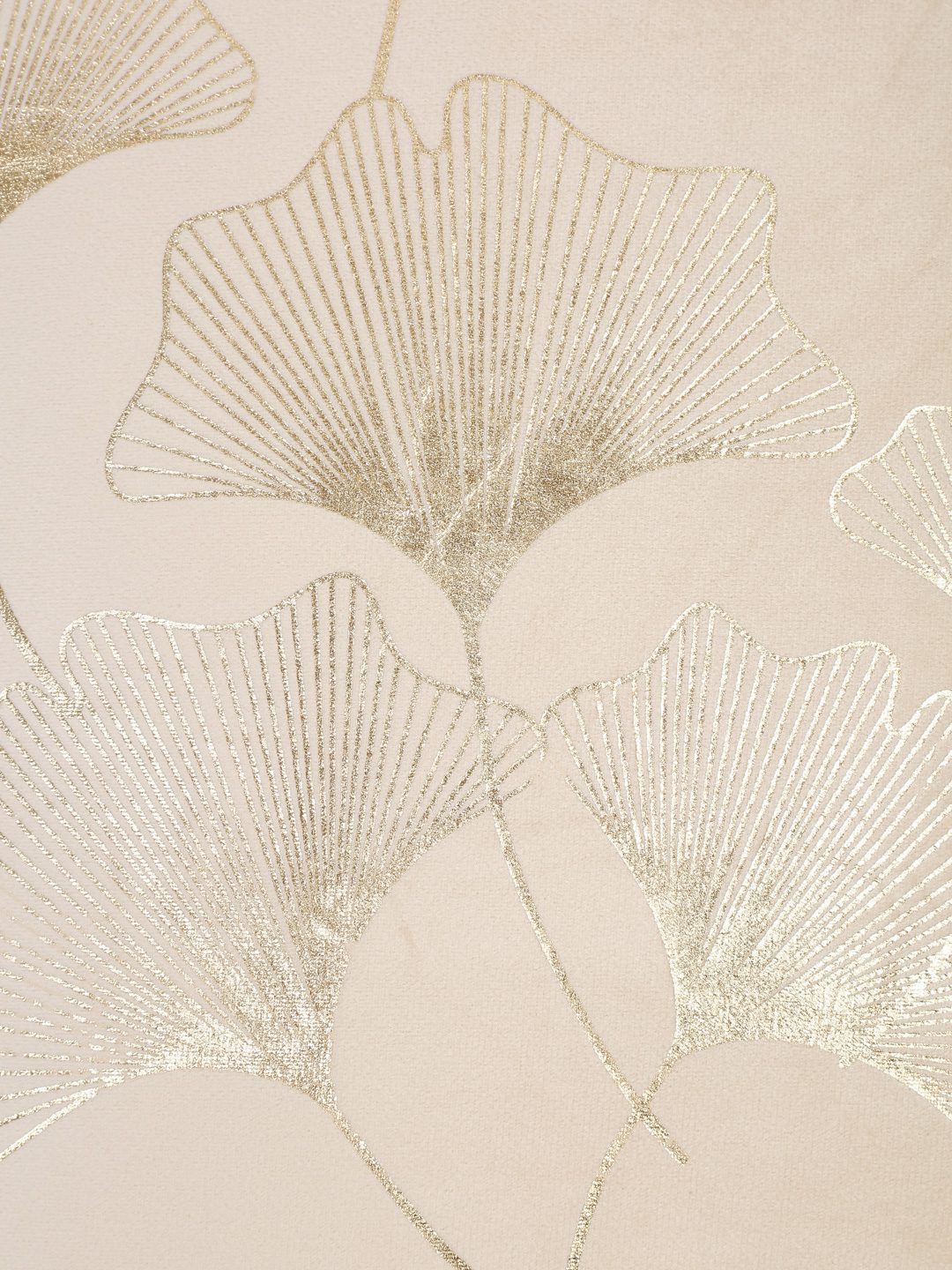 16X16 Soft Velvet , Foil Printed Cream ,Zipper image 2