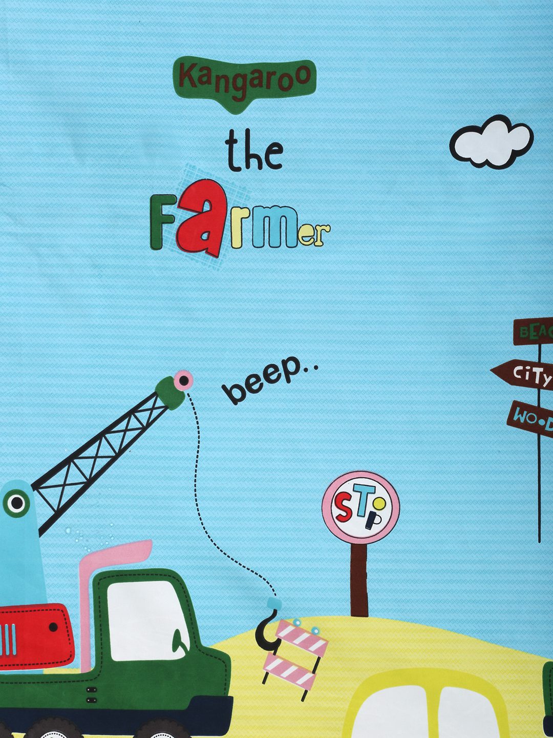 Hosta Homes Farmer Work Zone Multicolored Bed Sheet With Pillow Covers image 2