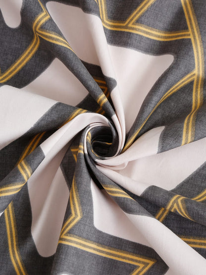 Hosta Homes Geometric Design Multicolored Bed Sheet With Pillow Covers image 4