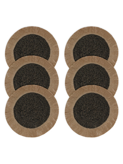 Jute Cotton Frilly Reversible Table Mat image 1