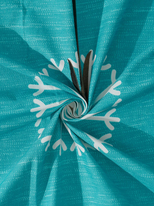 Blue Floral Polycotton 300 TC King Fine Bedsheet with 2 Pillow Covers-108 x 108 inches