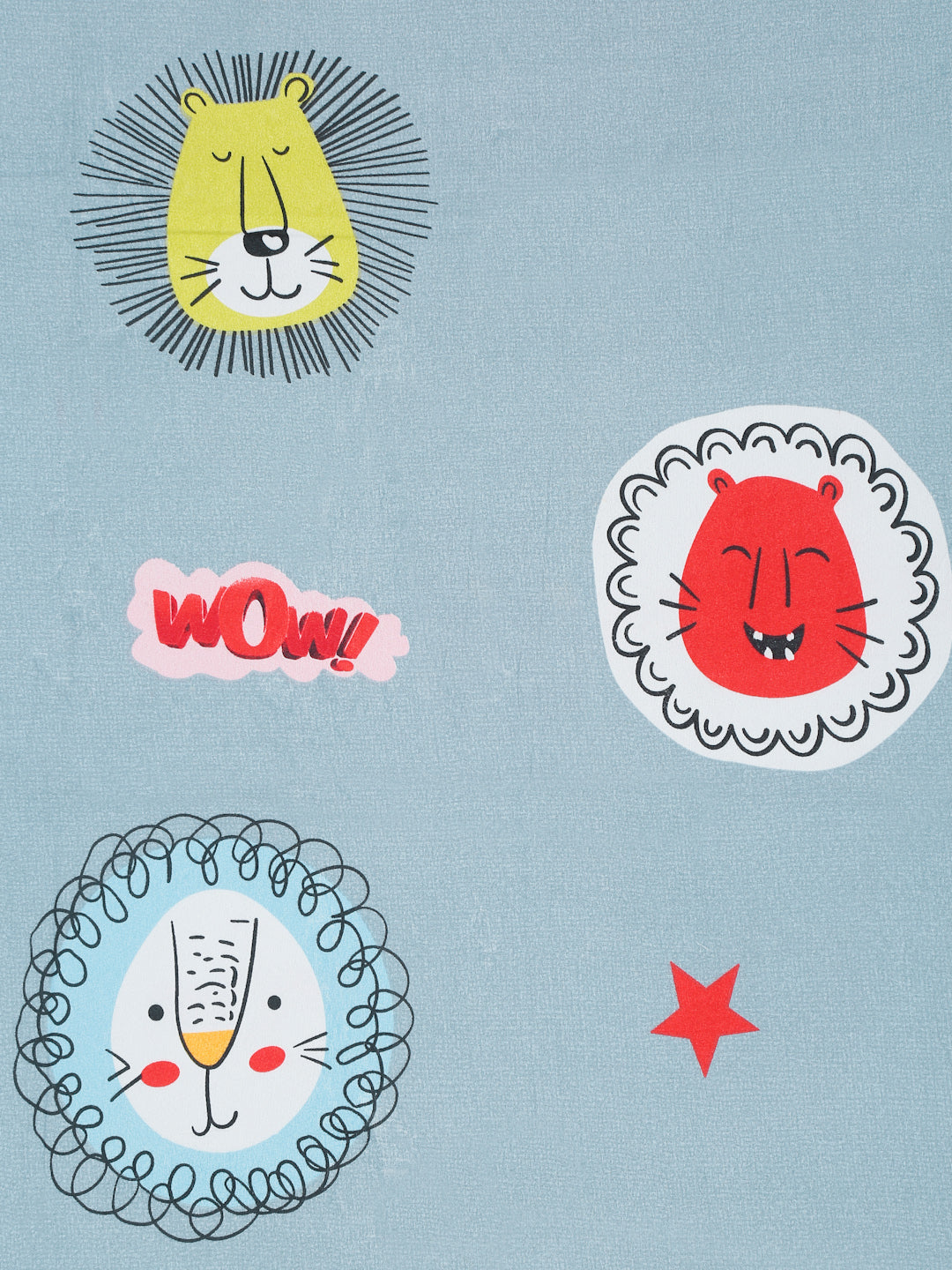 Hosta Homes Animated Animals Multicolored Bed Sheet With Pillow Cover image 3