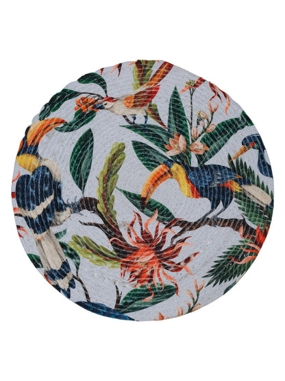 White & Green Printed Pure Cotton Table Placemats image 1